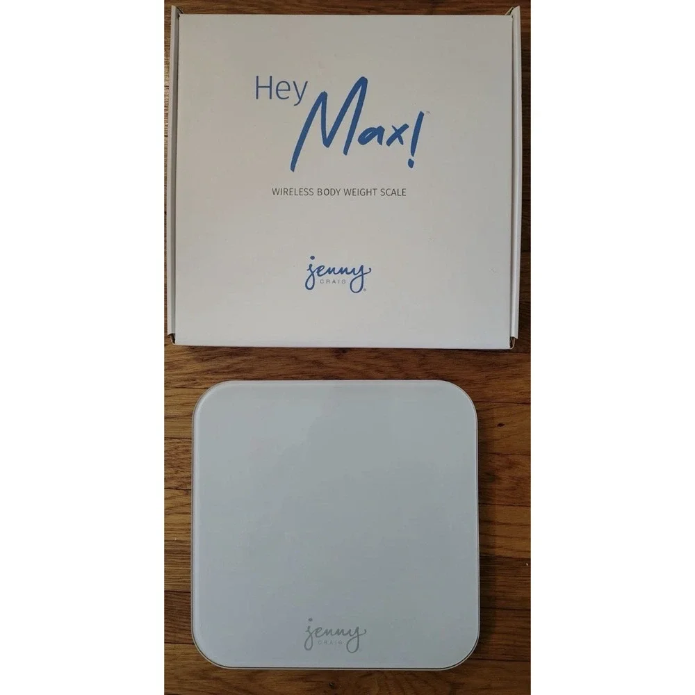 Jenny Craig Hey Max! NEW in BOX -Wireless Digital Body Weight Glass Scale, White